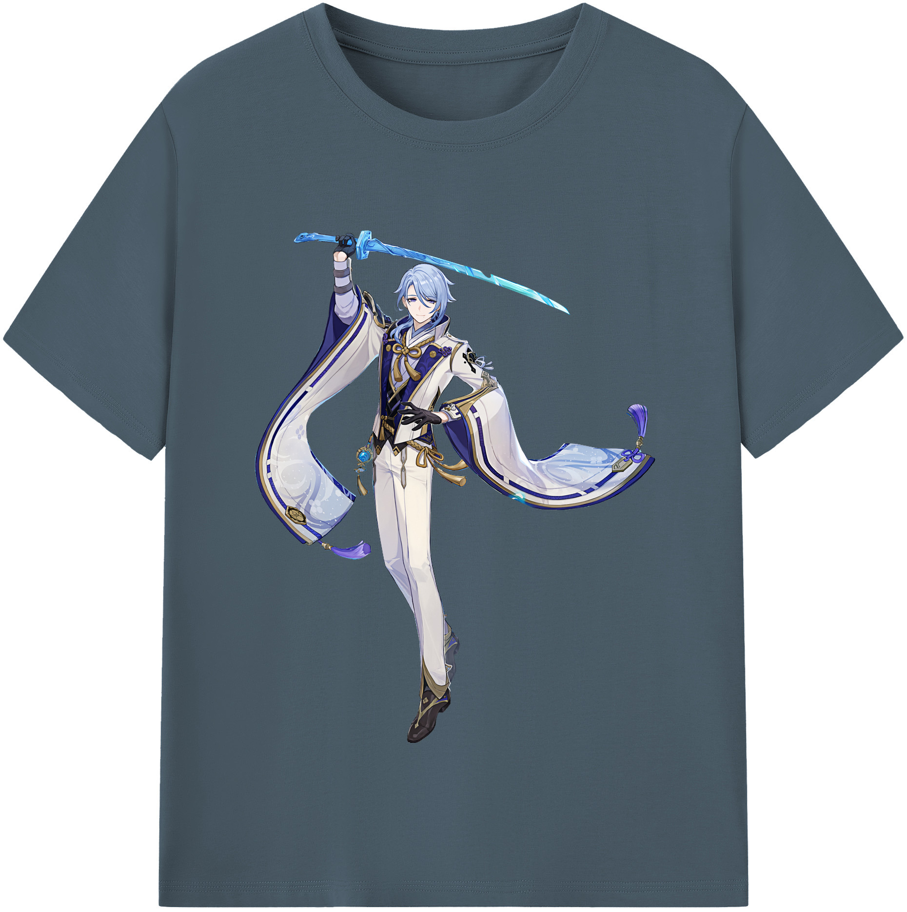 げんし神 神里綾人 かみさとあやと genshin Kamisato Ayato 綿100％半袖Tシャツ（フロントプリント）